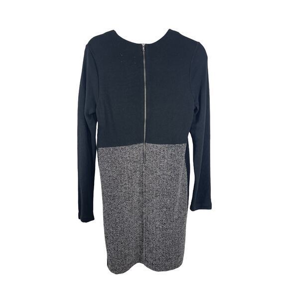 Lou & Grey Womens Size‎ S Sweater Dress Gray Black Long Slv Back Zip - Picture 2 of 6